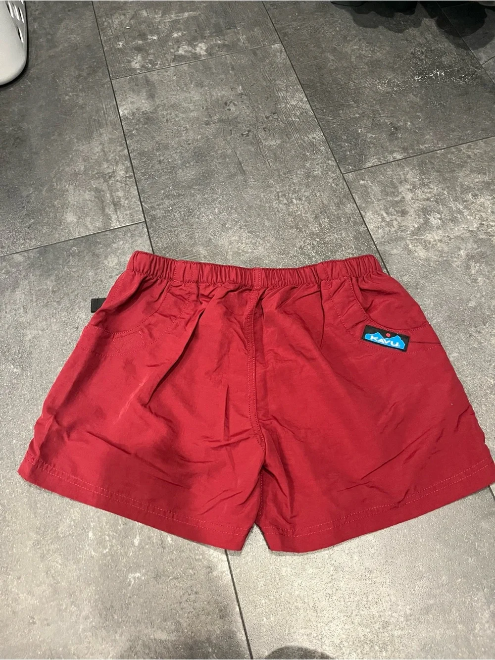 KAVU Women's Elle Shorts Nylon Belted Rhubarb Maroon XS NWOT